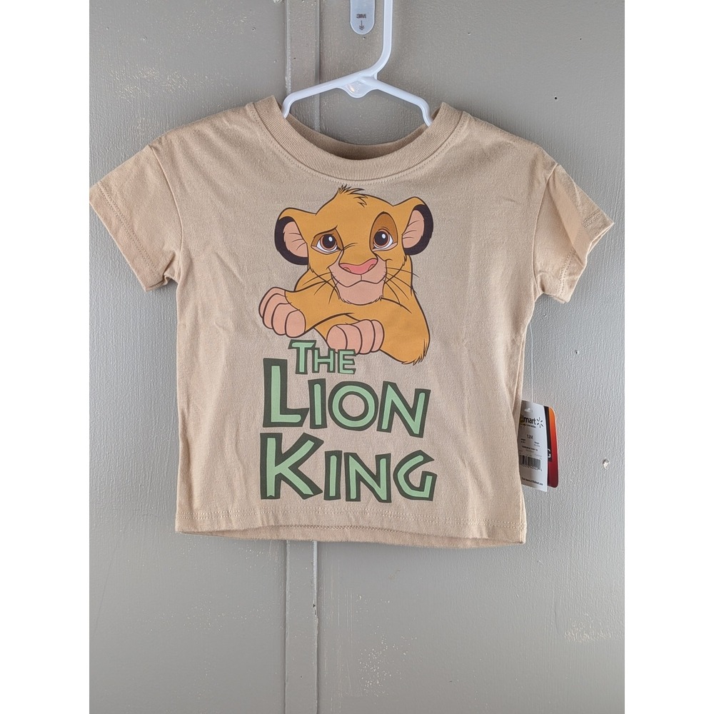 Disney The Lion King Simba Graphic Tee Tan Short Sleeve Shirt 12M NEW